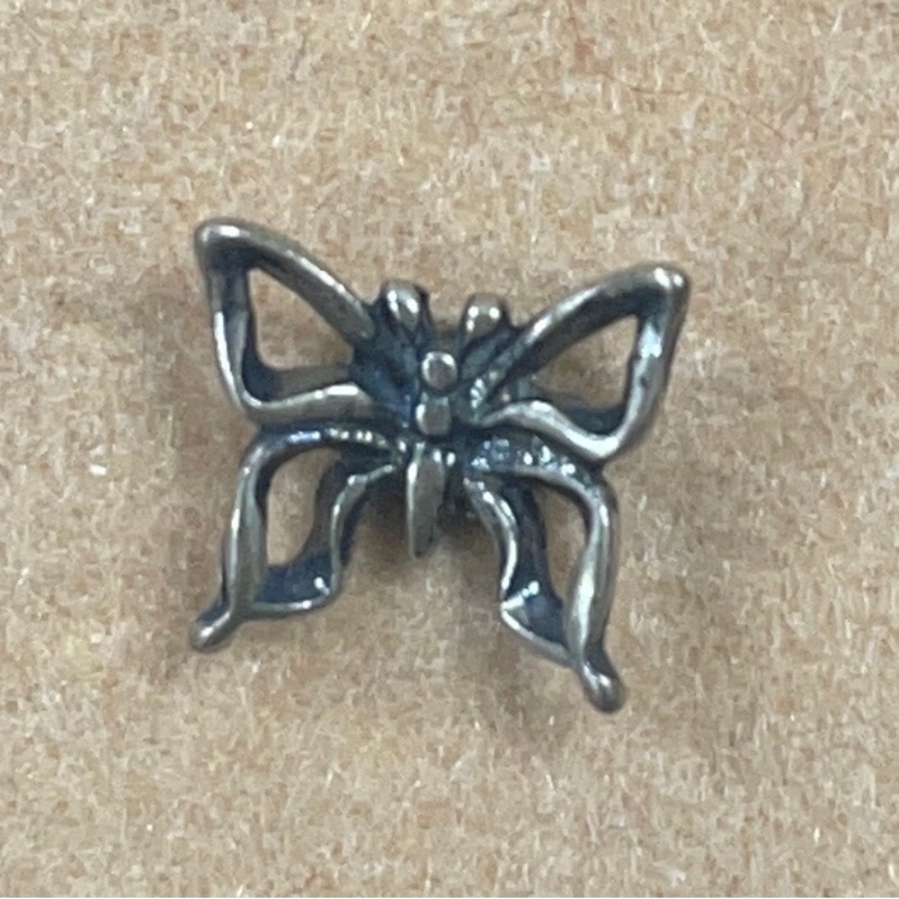 .925 Sterling BUTTERFLY PIN real solid Silver Fine Jewelry Screwback Vtg vintage